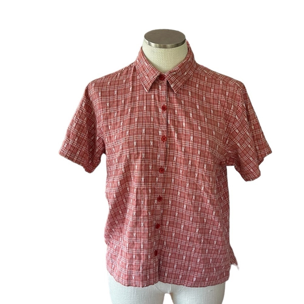 Cabelas’s Women’s Cotton Button Up Short Sleeve Shirt Size Large